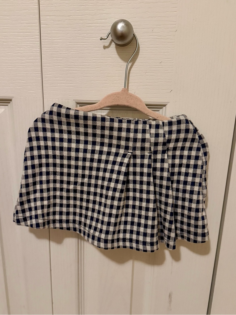 Zara Navy and White Gingham Skort